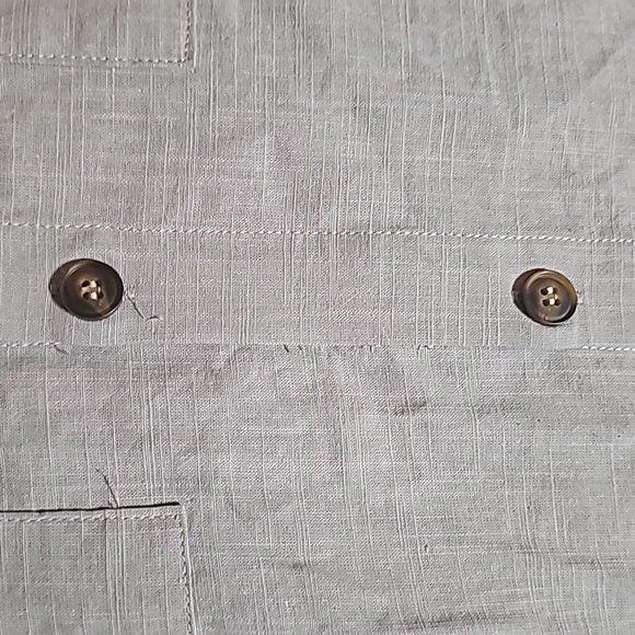 Unbranded Men's X-Large Gray Linen Blend Button Front Shirt with Pockets NWOT - Picture 6 of 13